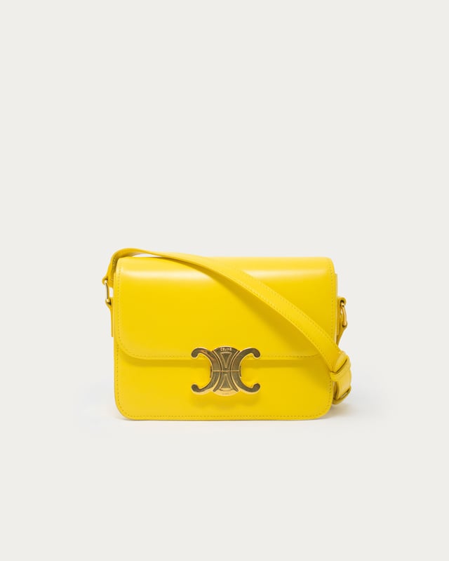 ☆☆CELINE☆☆ 12th Anniversary Cabas Sangle Small Shoulder Celine Yellow Triomphe